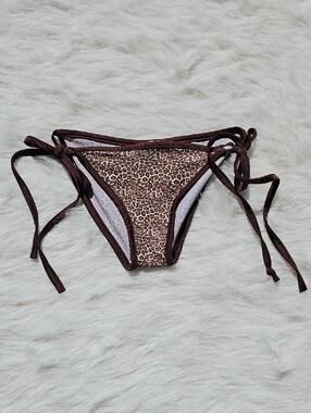 Leopard Tie Side Adjustable Bikini Bottom